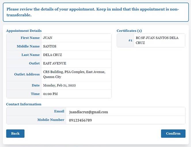 Online Appointment System PSA CAMARINES SUR PROVINCIAL OFFICE